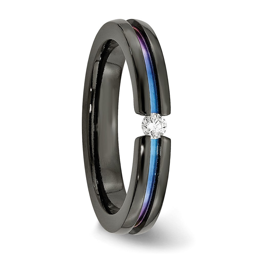Titanium Black Ti Multi Colored Anodized 3mm .10Ct Dia. 4mm Band