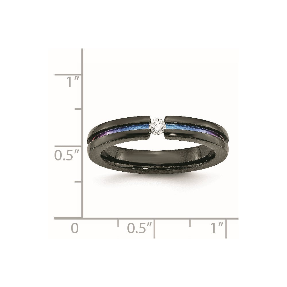 Titanium Black Ti Multi Colored Anodized 3mm .10Ct Dia. 4mm Band