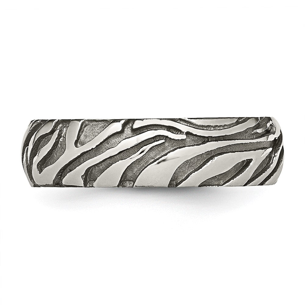 Titanium Grey Safari Etched And Domed 7.0mm Band