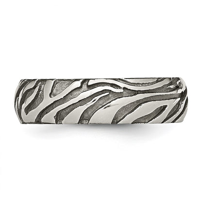 Titanium Grey Safari Etched And Domed 7.0mm Band