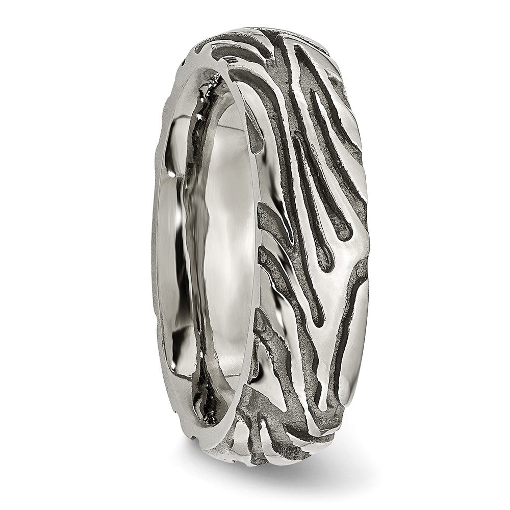 Titanium Grey Safari Etched And Domed 7.0mm Band