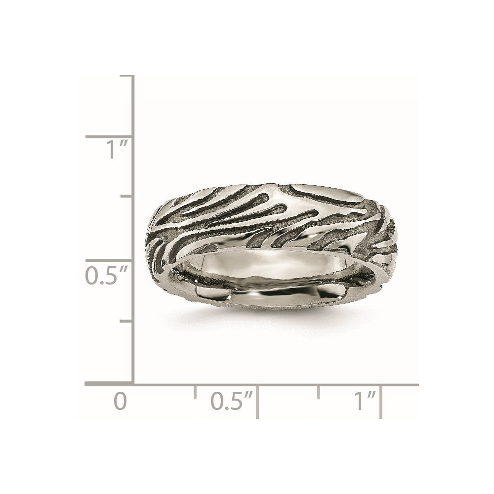 Titanium Grey Safari Etched And Domed 7.0mm Band