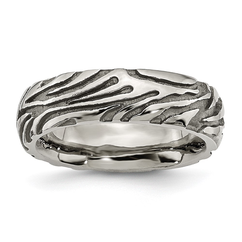 Titanium Grey Safari Etched And Domed 7.0mm Band