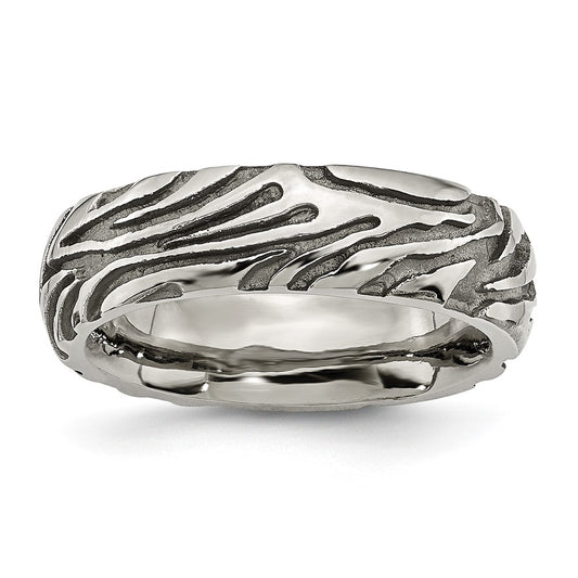 Titanium Grey Safari Etched And Domed 7.0mm Band