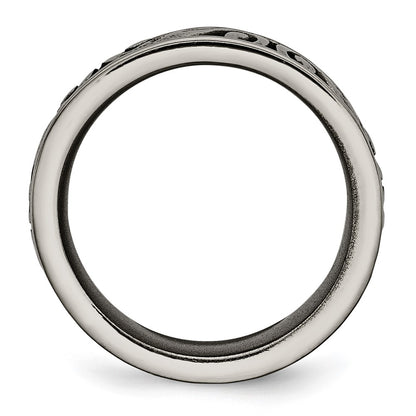 Titanium Grey Domed Lattice 8.0mm Band