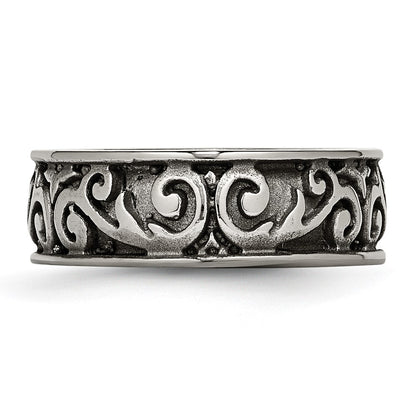 Titanium Grey Domed Lattice 8.0mm Band