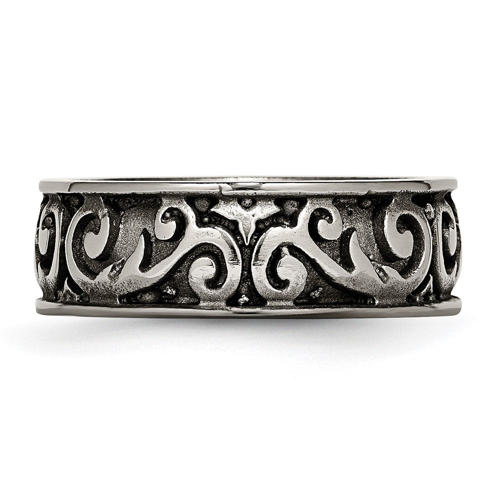 Titanium Grey Domed Lattice 8.0mm Band