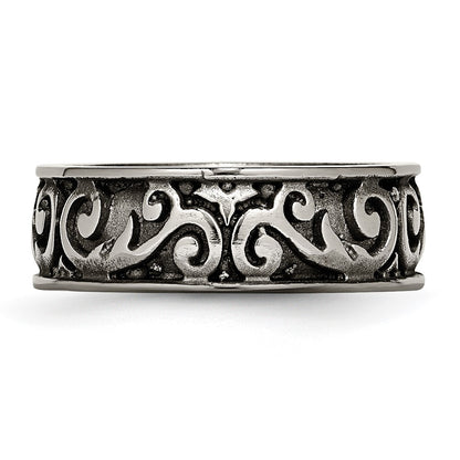 Titanium Grey Domed Lattice 8.0mm Band