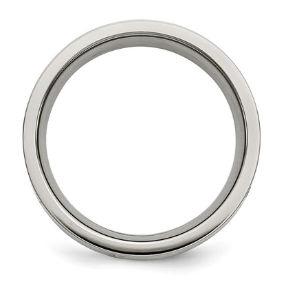 Titanium Polished 1/2 Ct Tw. Diamond 6mm Band