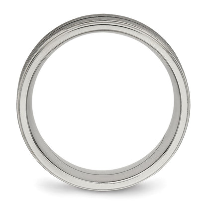 Titanium Polished 8mm Grooved Band