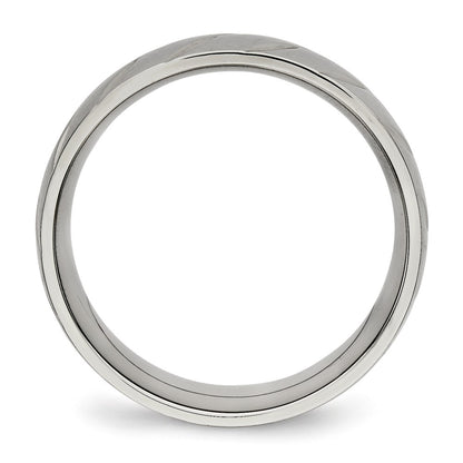 Titanium Polished Diamond Cut 8mm Band