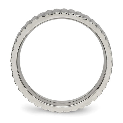 Titanium Polished And Textured 6mm Band