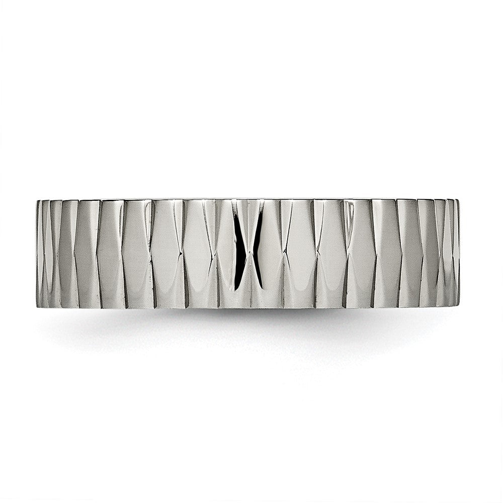 Titanium Polished And Textured 6mm Band