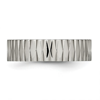 Titanium Polished And Textured 6mm Band