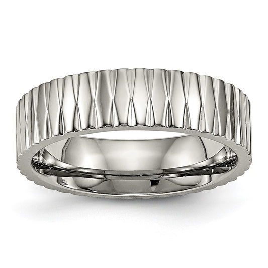 Titanium Polished And Textured 6mm Band
