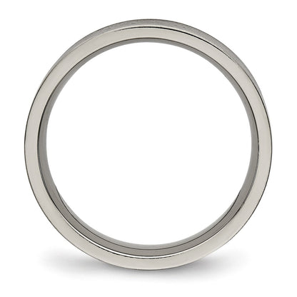 Titanium Polished 5mm Grooved Comfort Fit Band