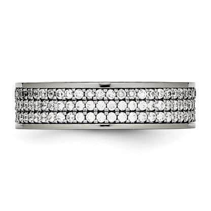 Titanium Polished With Cz 6mm Flat Band