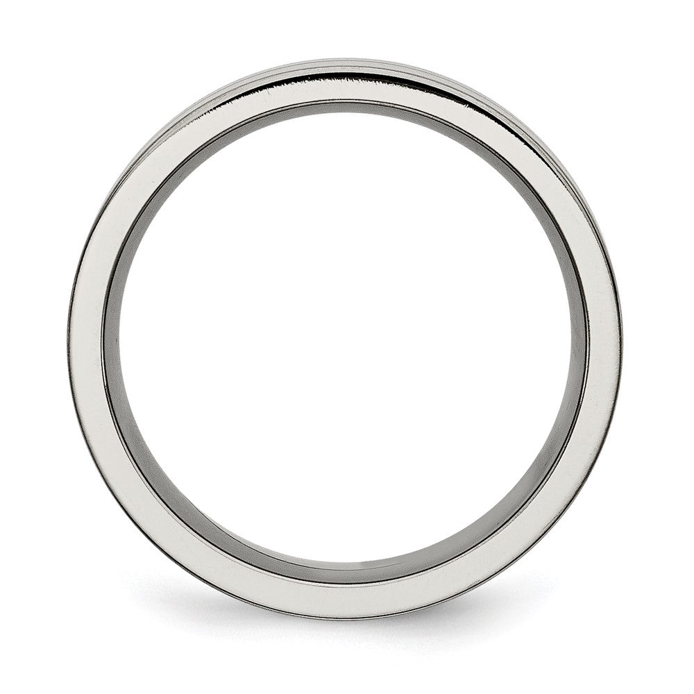 Titanium Grooved 8mm Brushed And Polished Band