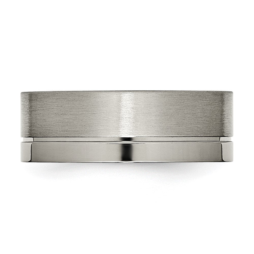 Titanium Grooved 8mm Brushed And Polished Band