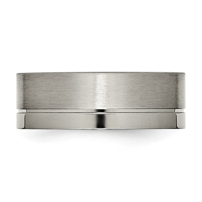 Titanium Grooved 8mm Brushed And Polished Band