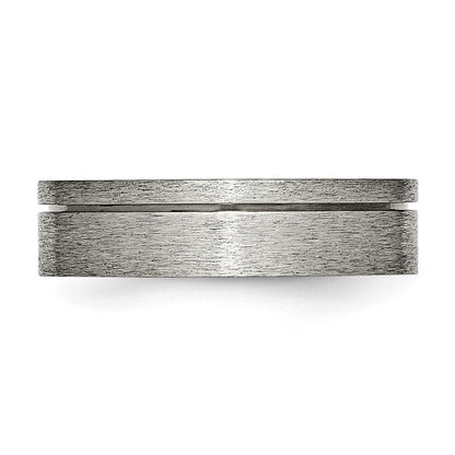 Titanium Grooved 6mm Brushed Band