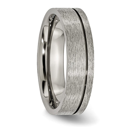 Titanium Grooved 6mm Brushed Band