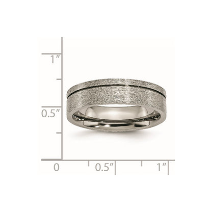 Titanium Grooved 6mm Brushed Band