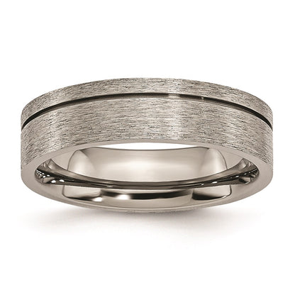 Titanium Grooved 6mm Brushed Band