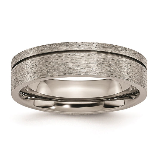 Titanium Grooved 6mm Brushed Band