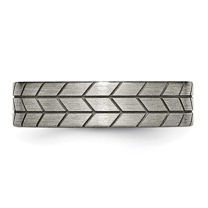 Titanium Flat Tread Design 6mm Brushed Band