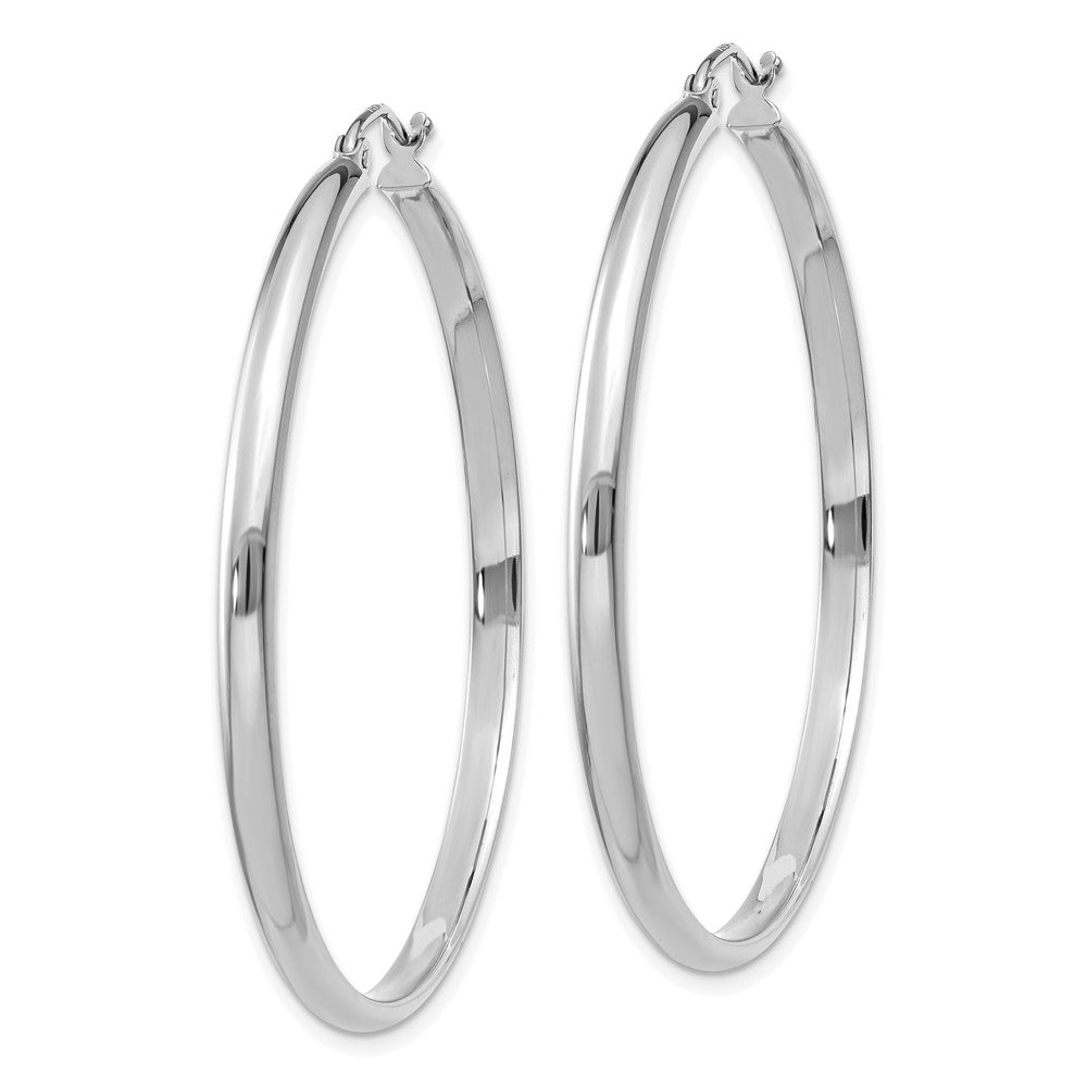 14K White Gold Polished Hoop Earring