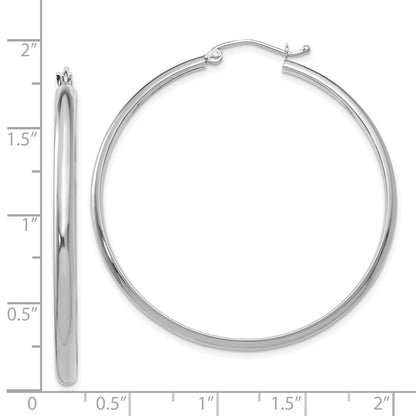 14K White Gold Polished Hoop Earring