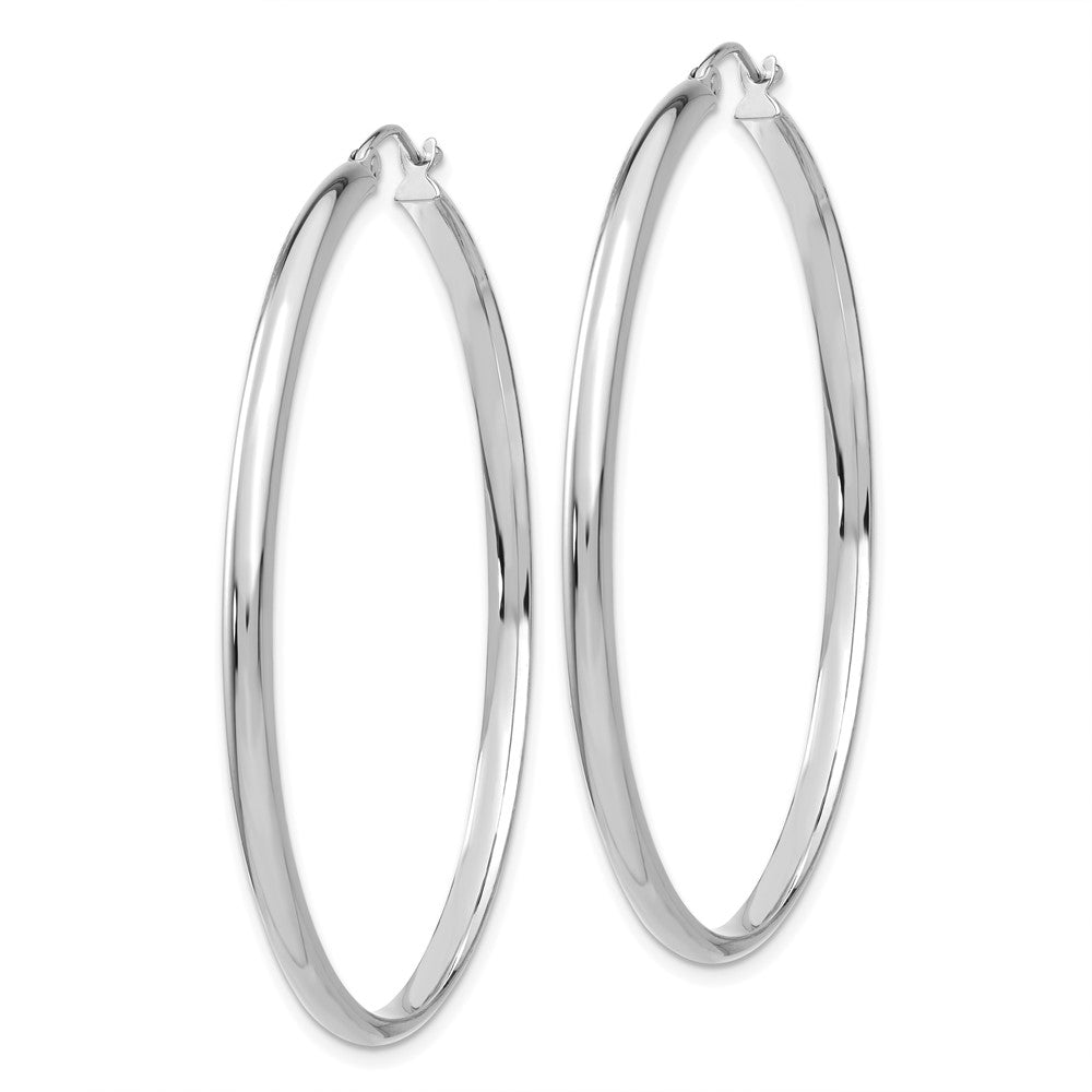 14K White Gold Polished Hoop Earring