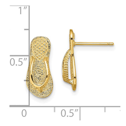 14K Yellow Gold Large Flip-Flop Post Earrings