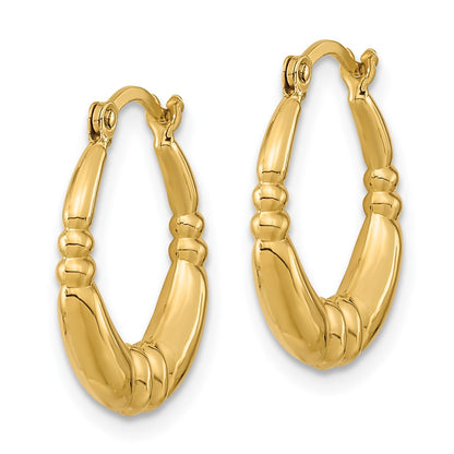14K Yellow Gold Polished Hoop Earrings