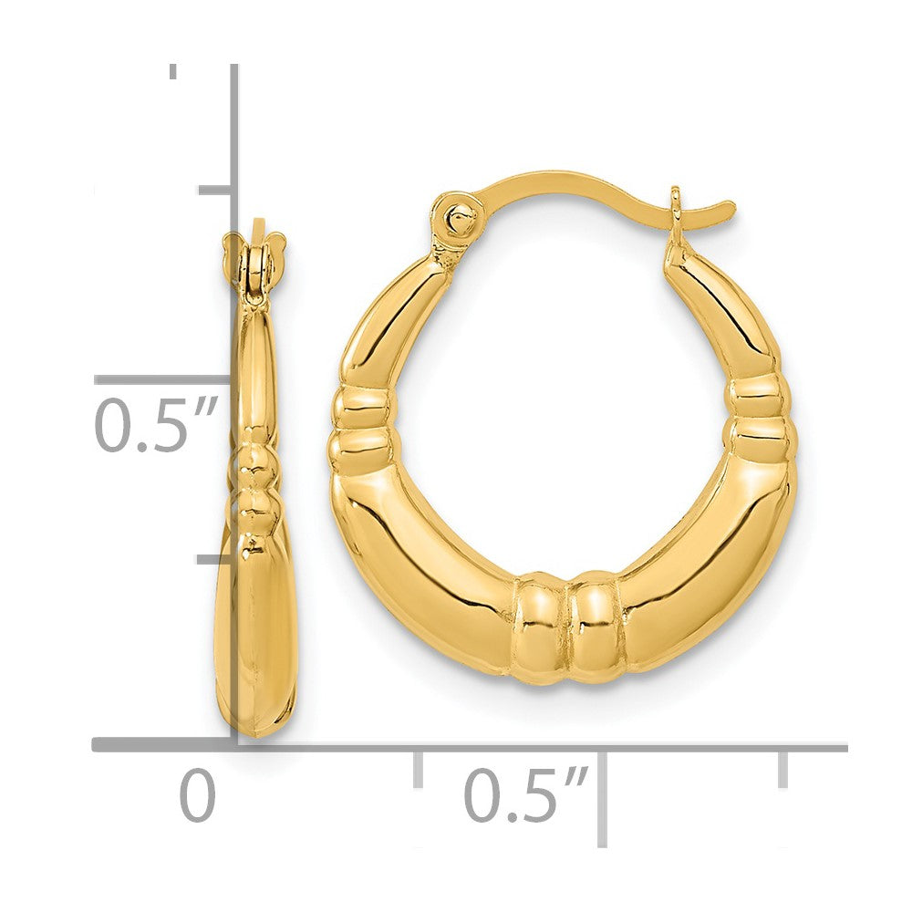 14K Yellow Gold Polished Hoop Earrings