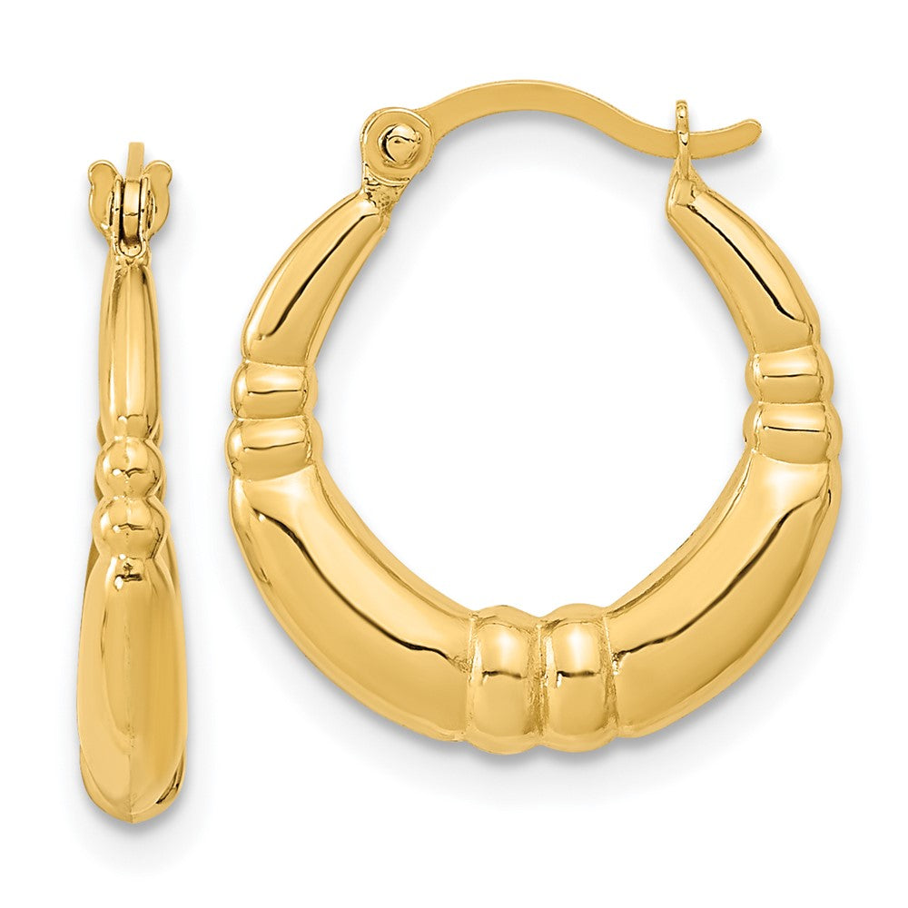 14K Yellow Gold Polished Hoop Earrings
