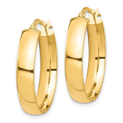 14K Yellow Gold High Polished 5mm Hoop Earrings