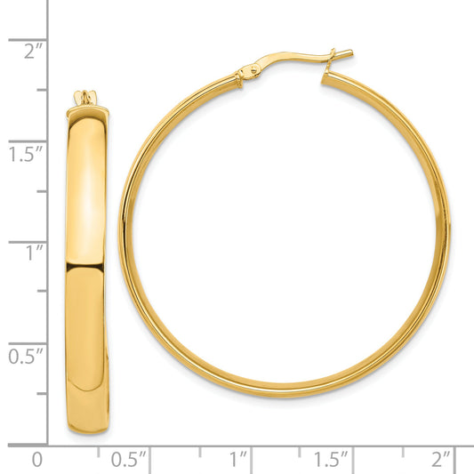 14K Yellow Gold High Polished 5mm Hoop Earrings