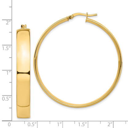 14K Yellow Gold High Polished 7mm Hoop Earrings