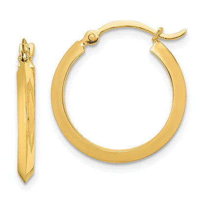 14K Yellow Gold Polished Hoop Earrings