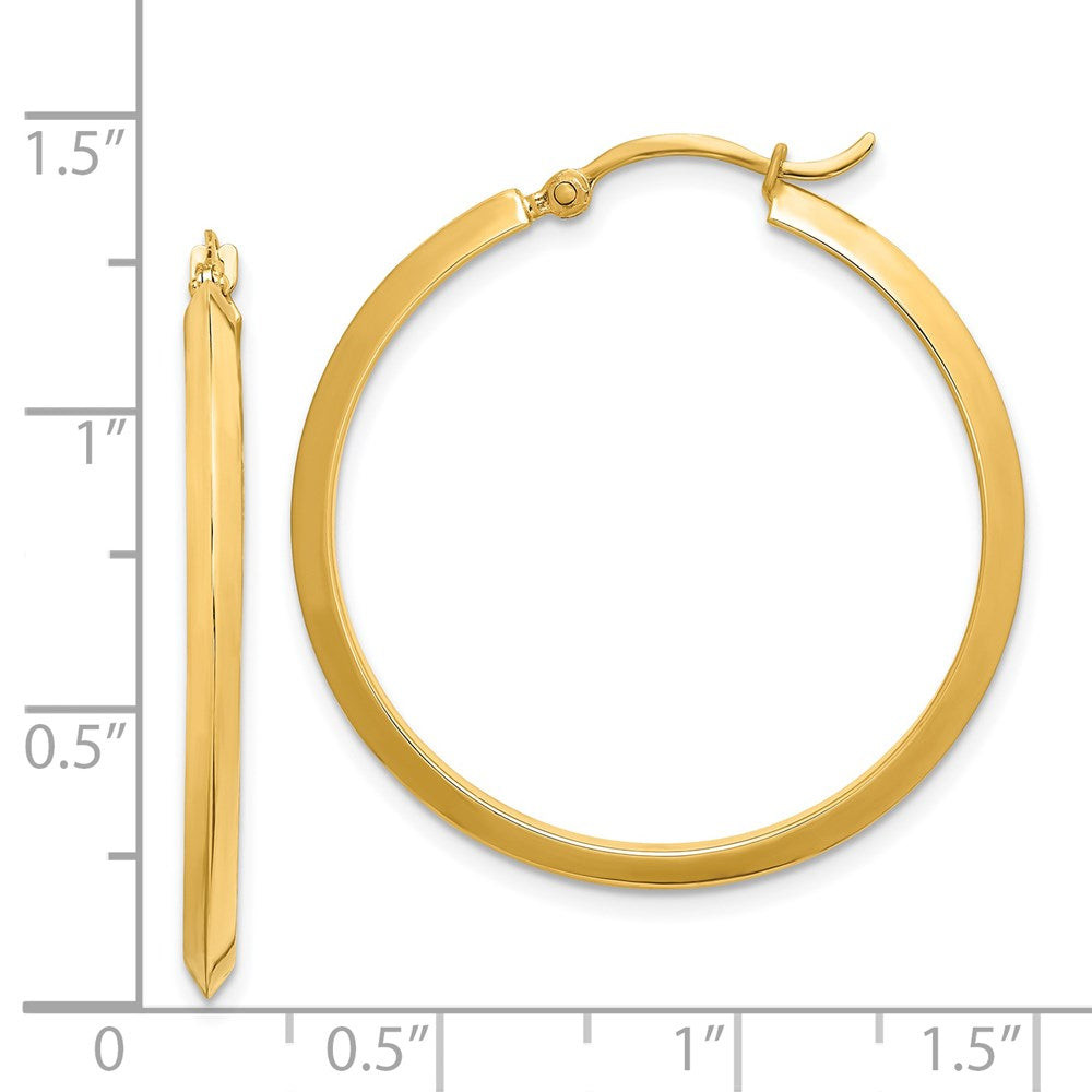 14K Yellow Gold Polished Hoop Earrings