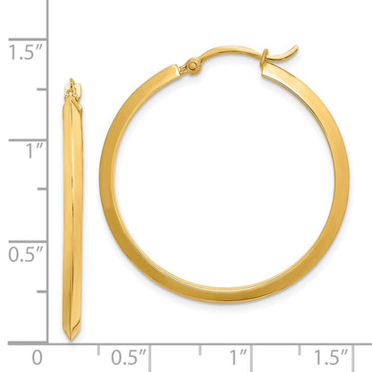 14K Yellow Gold Polished Hoop Earrings