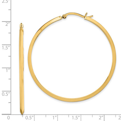 14K Yellow Gold Polished Hoop Earrings