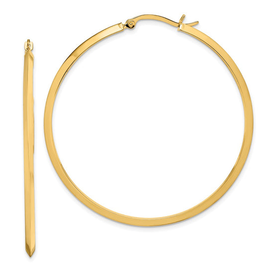14K Yellow Gold Polished Hoop Earrings