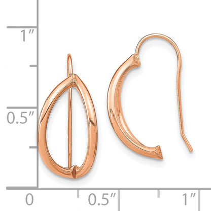 14K Rose Gold Half Circle Wire French Earrings