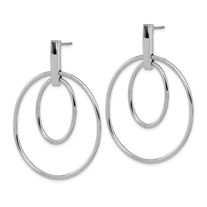 14K White Gold Polished Post Dangle Earrings