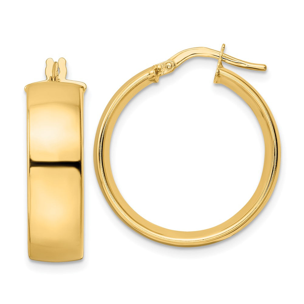 14K Yellow Gold Polished Hoop Earrings