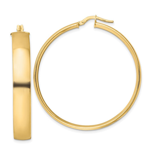 14K Yellow Gold Polished Hoop Earrings