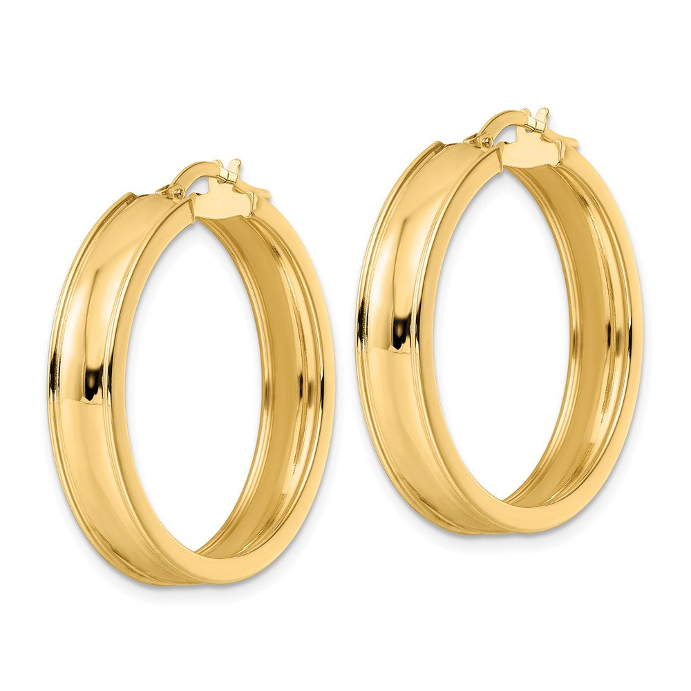 14K Yellow Gold Polished Hoop Earrings